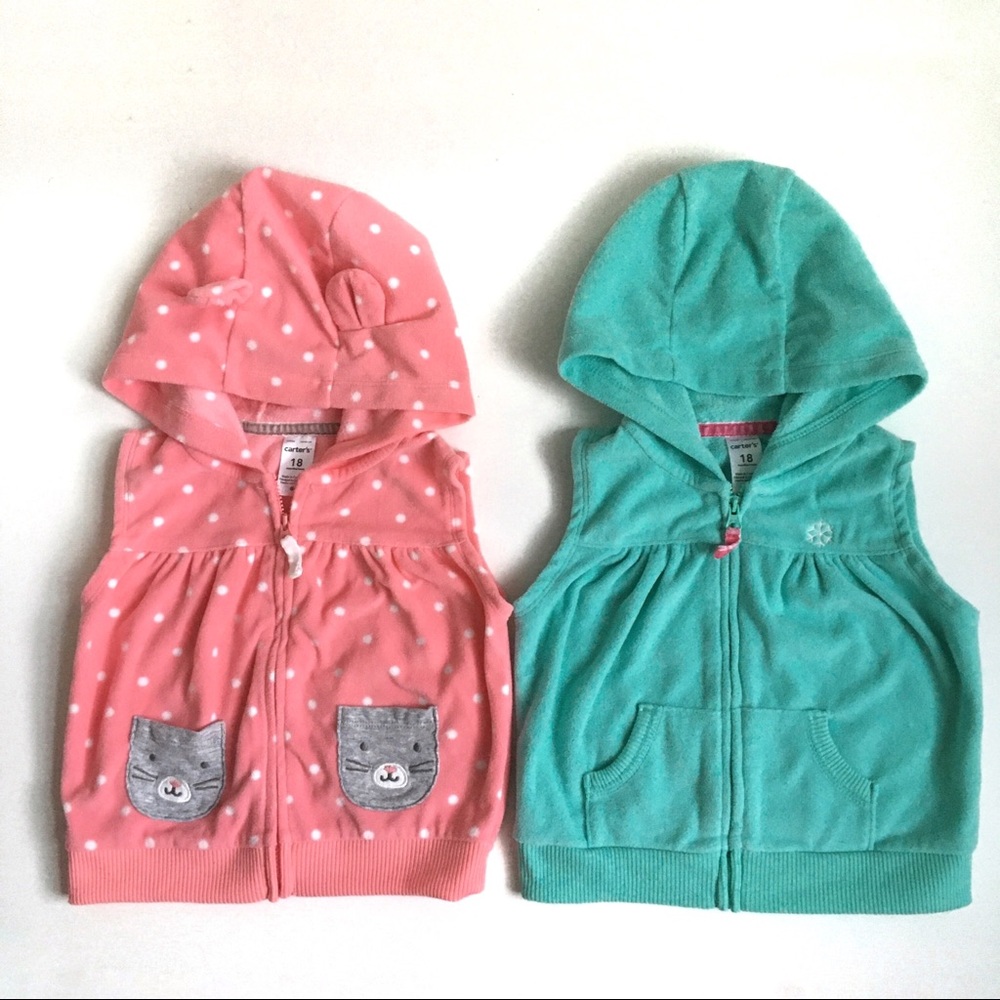 Carte’s Baby Girls Hooded Fleece Size 18M - Picture 3 of 9